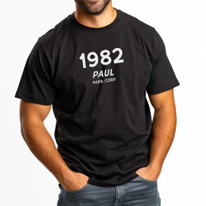 T-shirt Papa Corp. personnalisé – Année et prénom – Cadeau original pour papa