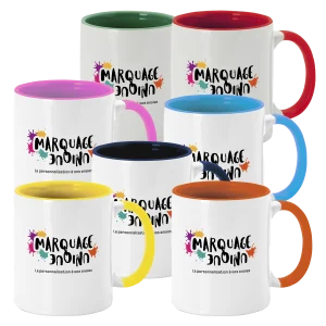 Mug personnalisé avec logo & prénom – Céramique colorée – Associations & clubs