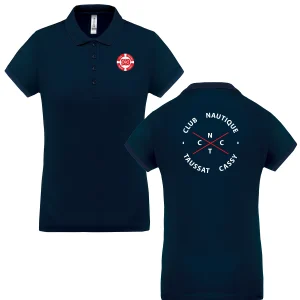 Polo Femme Officiel Club Nautique Taussat Cassy (CNTC) – Bleu Marine