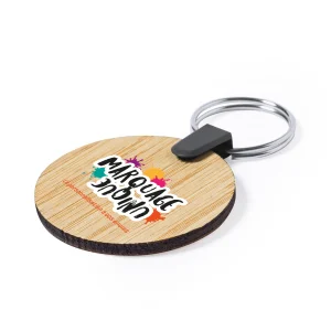 Porte-clé personnalisé en bois – Logo + prénom – Idéal pour clubs & associations