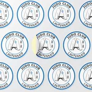 Stickers officiels – Judo Club Lantonnais | 5×5 cm • découpe à l’unité