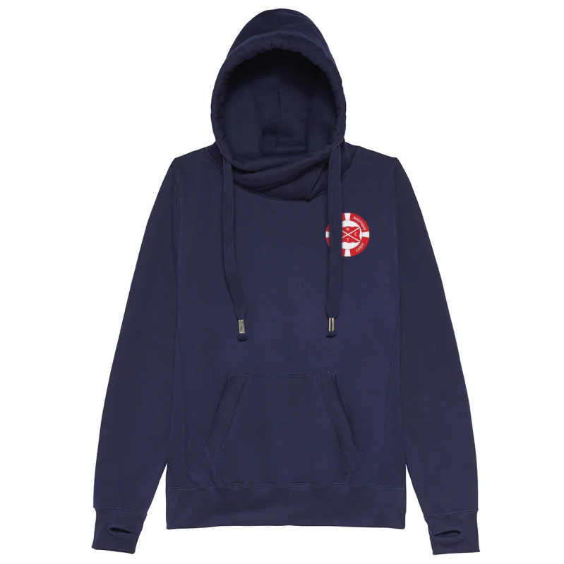 Sweat à capuche officiel CNTC bleu marine - vue de face avec logo Club Nautique Taussat Cassy