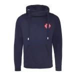 Sweat à capuche CNTC bleu marine - col croisé, vue de face