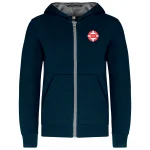 Sweat zippé bicolore officiel CNTC enfant bleu marine et gris - vue de face