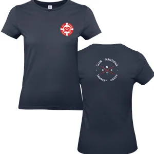 T-shirt Femme Officiel Club Nautique Taussat Cassy (CNTC) – Bleu Marine